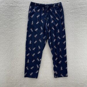 Polo Bear Ralph Lauren Pajama Pants Mens Large Blue Preppy Skiing PJ Comfy Cozy